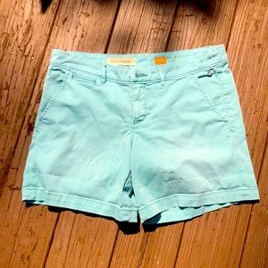 Pilcro and the letterpress turquoise shorts.